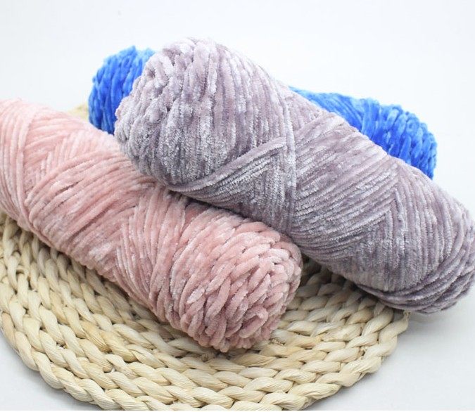 三利雪尼尔金丝绒光泽绒粗毛线手工编织男女围巾毛衣毯子钩鞋粗线