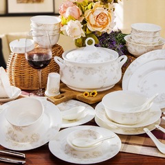 餐具套装碗盘碗碟家用56/28景德镇日式陶瓷套碗乔迁结婚碗碟套装