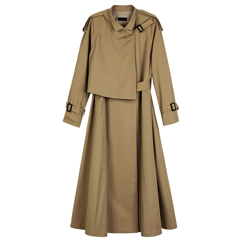 风衣 材质:棉 尺码:xs s m l xl 图案:纯色 风格:通勤 通勤:韩版 领子