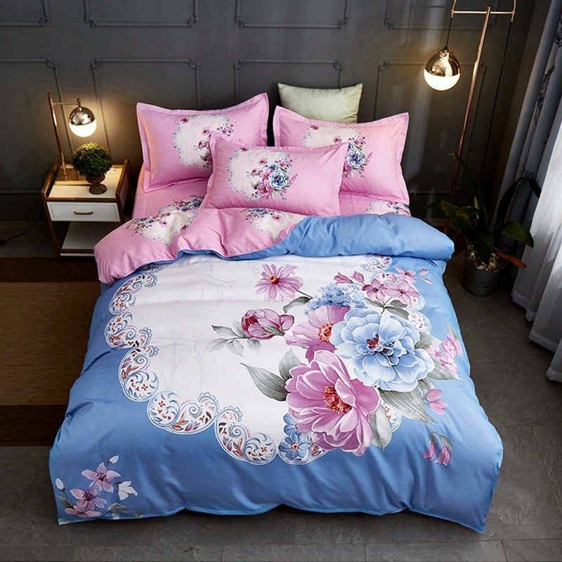 加厚磨毛植物四件套 Thickened matte four piece duvet cover