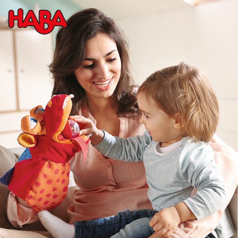 德国HABA怪物觅食手偶龙故事18m2-3-4-5岁婴儿安抚玩具毛绒嘴可动
