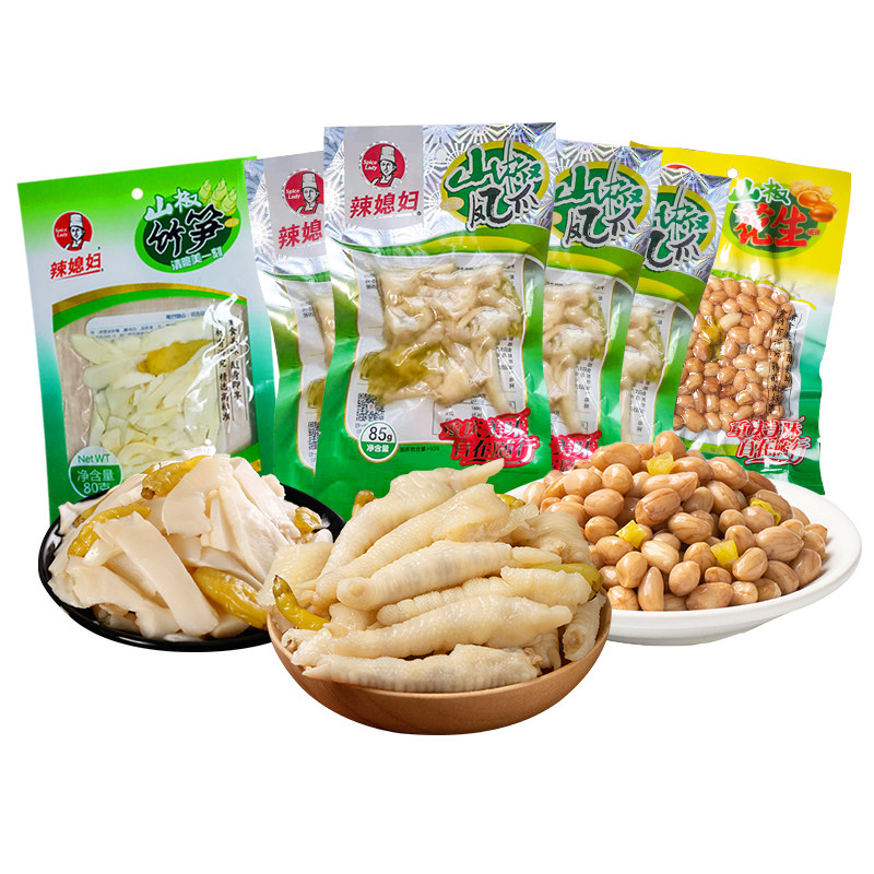 热销泡椒鸡爪小包装 辣媳妇_辣媳妇泡椒凤爪小包装辣味零食重庆特产山