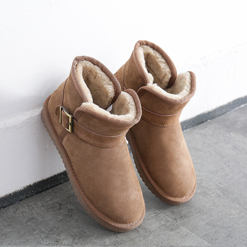 牛皮雪地靴女短筒韩版2019冬季真皮防滑加绒保暖短靴子棉鞋女|ruв категории Женская обувь, сапоги - от Buy2taobao.com для оказания профессиональной услуги покупки агента Taobao