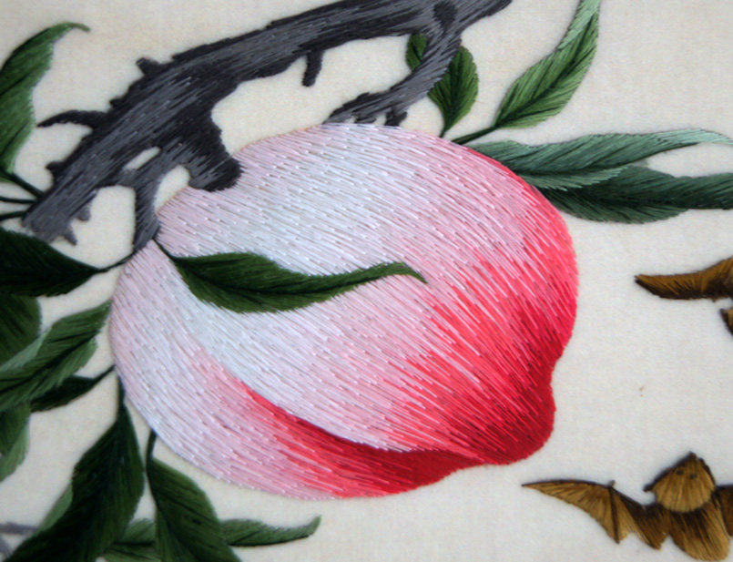 苏绣单面绣 《寿桃》