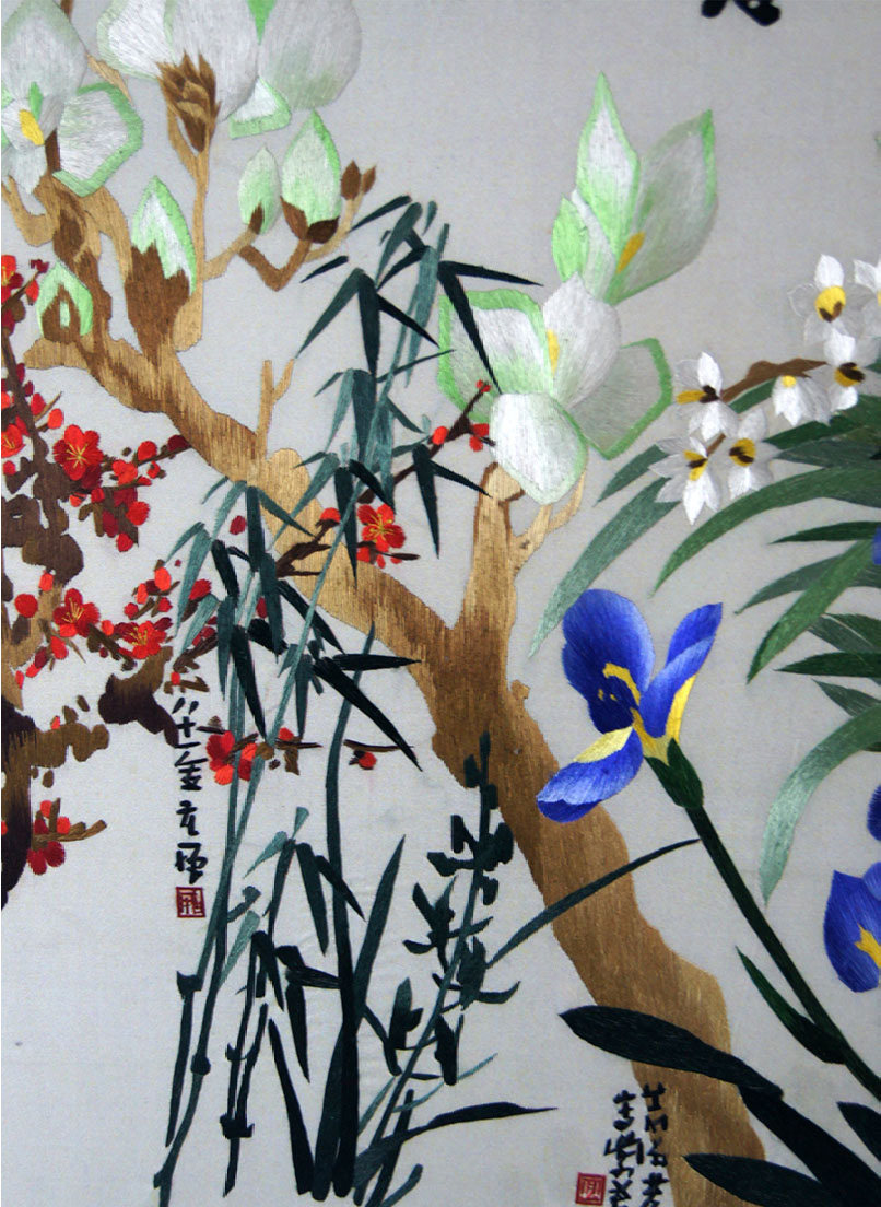 苏绣单面绣 《春回大地》 刺绣