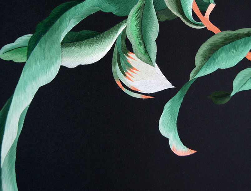 苏绣单面绣 《昙花》