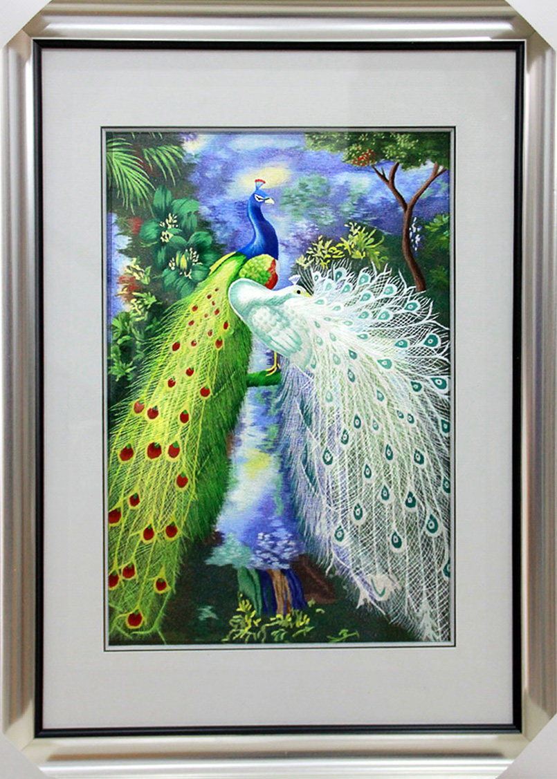 苏绣单面绣 王亚星工作室《孔雀》