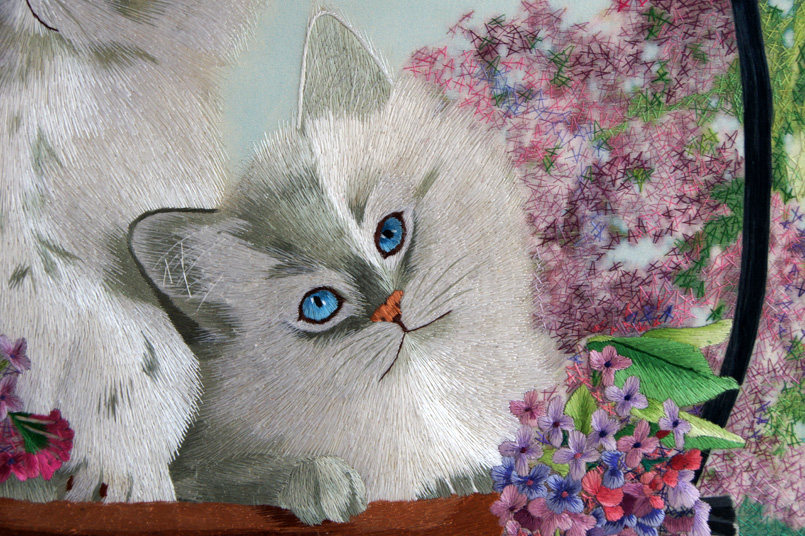 苏绣单面绣 姚叶工作室《猫》
