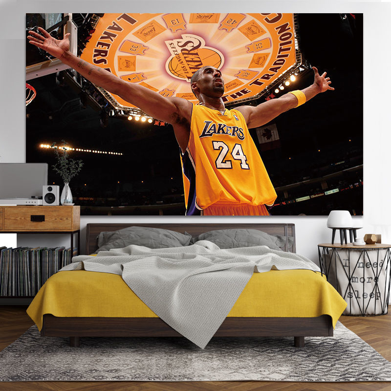 【买2送1】NBA科比詹姆斯库里海报篮球超大巨幅欧文装饰画墙贴纸