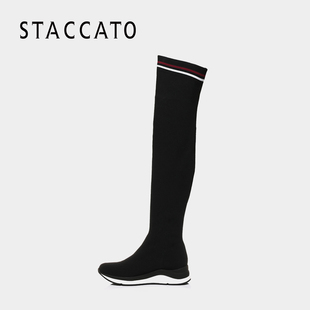 lv包生產的過程圖片 STACCATO 思加圖2020年秋季專櫃同款針織幫面過膝襪靴9H805DC7 lv包的小卡片