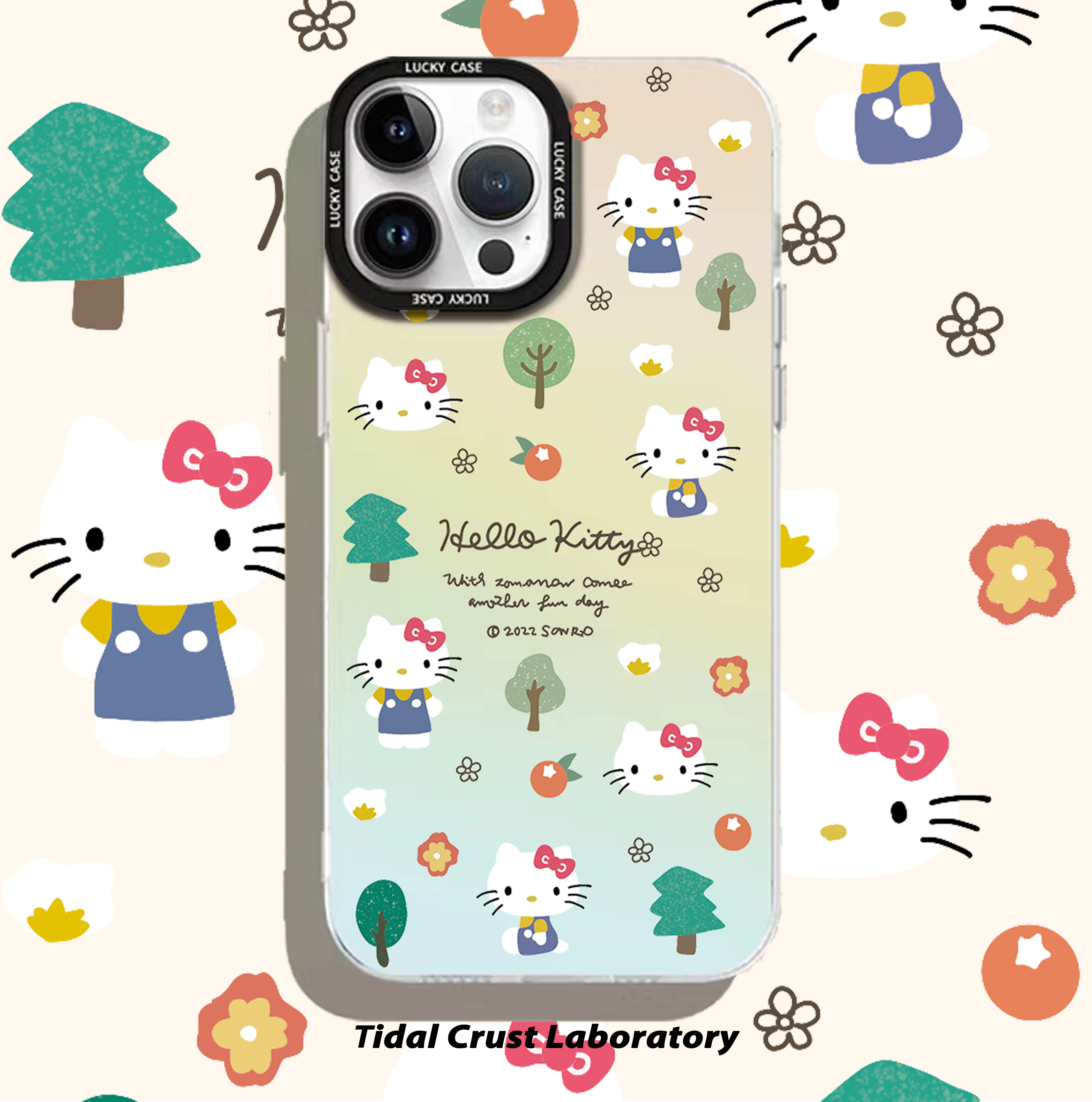 镭射多彩大孔手机壳hellokitty凯蒂可爱适用苹果15nova9华为p50mate60pro小米14opporeno9vivo荣耀80iPhone14