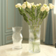 北欧玻璃花瓶透明 创意客厅插花鲜花玫瑰小皱菊百合餐桌花器摆件
