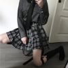格子高腰A字百褶裙短裙女2019春季新款原宿bf风显瘦口袋半身裙潮 格子高腰A字百褶裙短裙女2019春季新款原宿bf风显瘦口袋半身裙潮