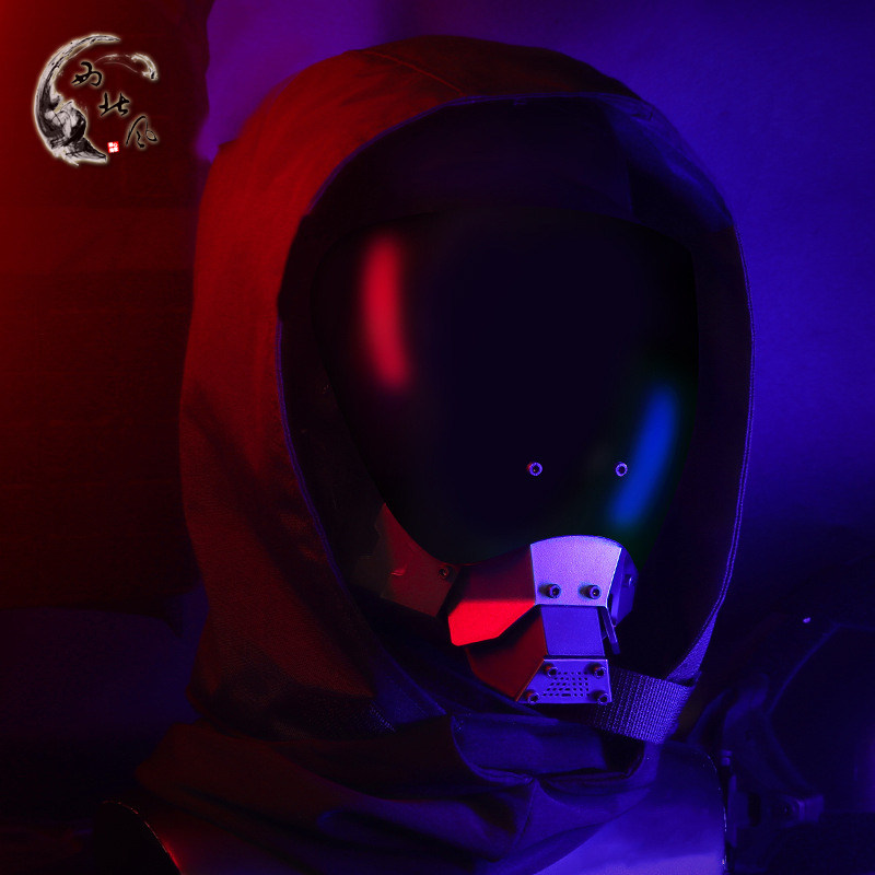 赛博朋克科技感面具 科幻机能风半头盔 机械cos角色扮演全脸面罩