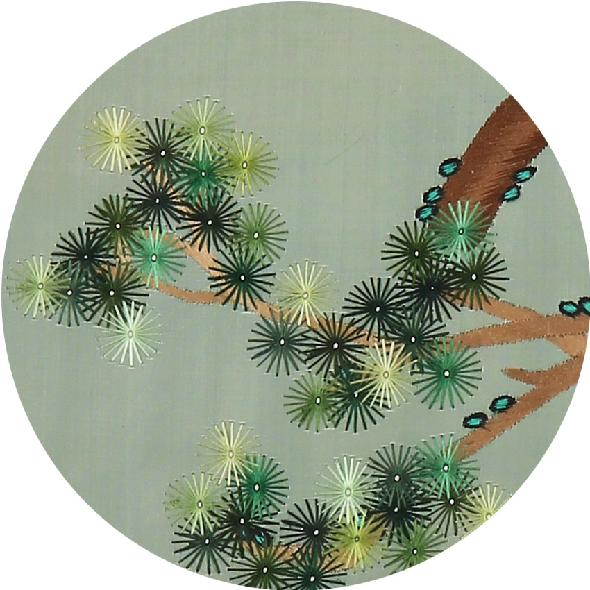 湘绣手工刺绣 双面绣精品摆件 松鹤