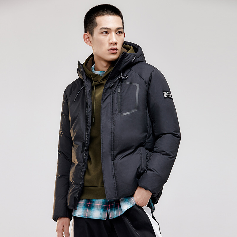 安踏男装羽绒服冬季2021新款秋冬加厚保暖连帽运动服男士运动外套