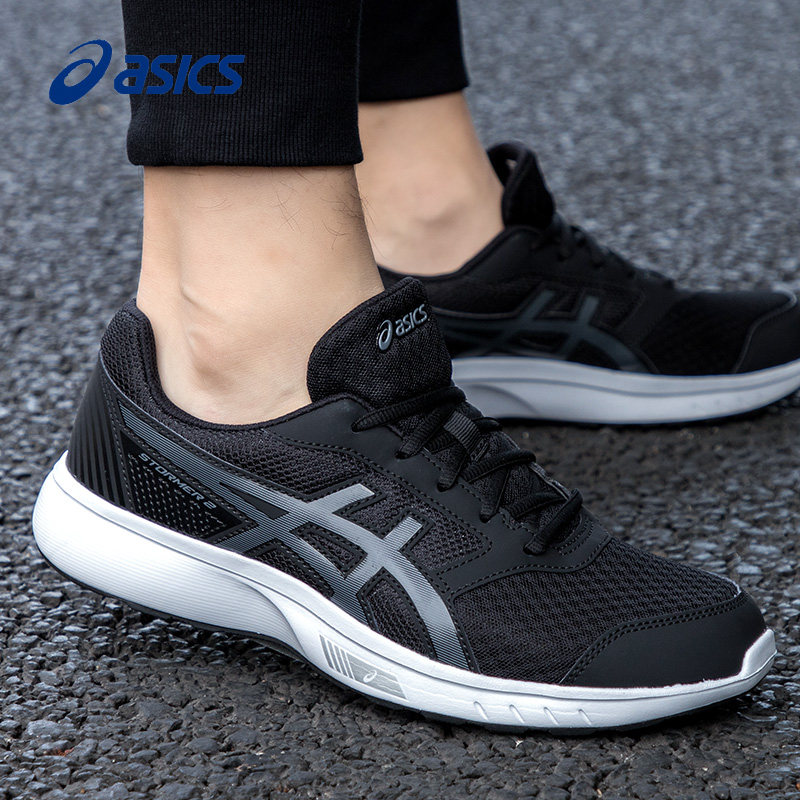asics亚瑟士男鞋跑步鞋网面透气官方旗舰官网黑武士正品运动鞋子