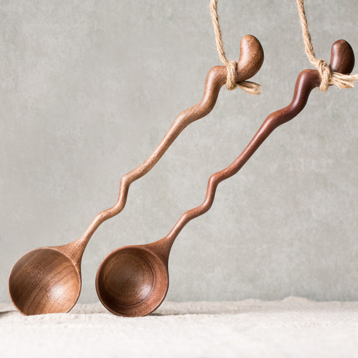 精灵之勺【不二木作】设计师款北美进口黑胡桃木手工木艺精灵勺子