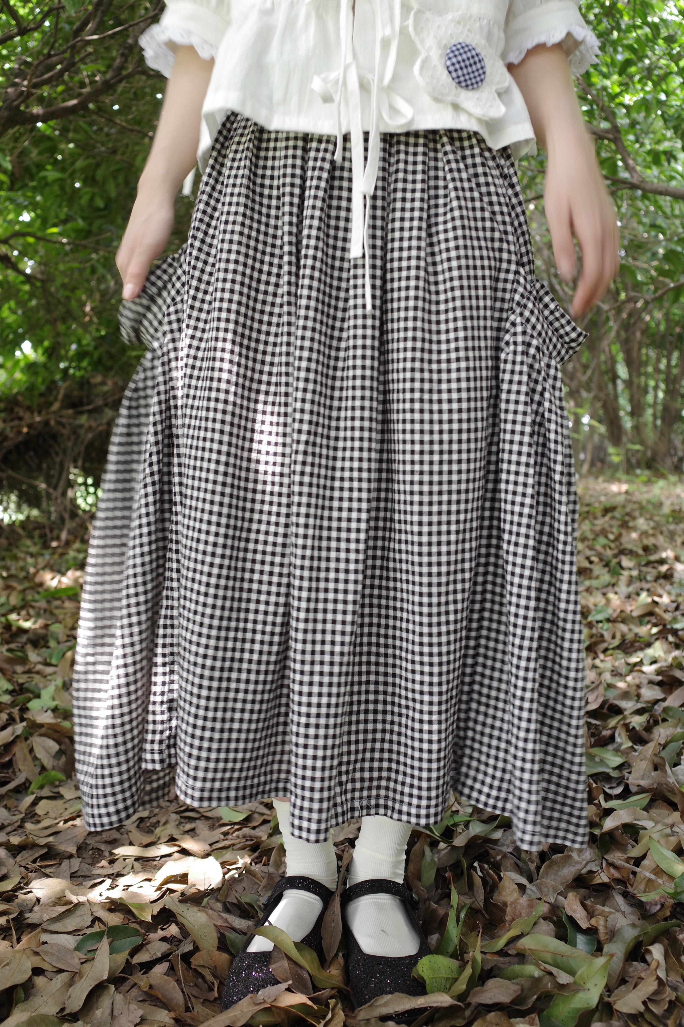 热销格子裙 半身裙 a型 高腰