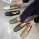 复古方头奶奶鞋女2023年新款韩版气质仙女风软皮底舒适一脚蹬单鞋