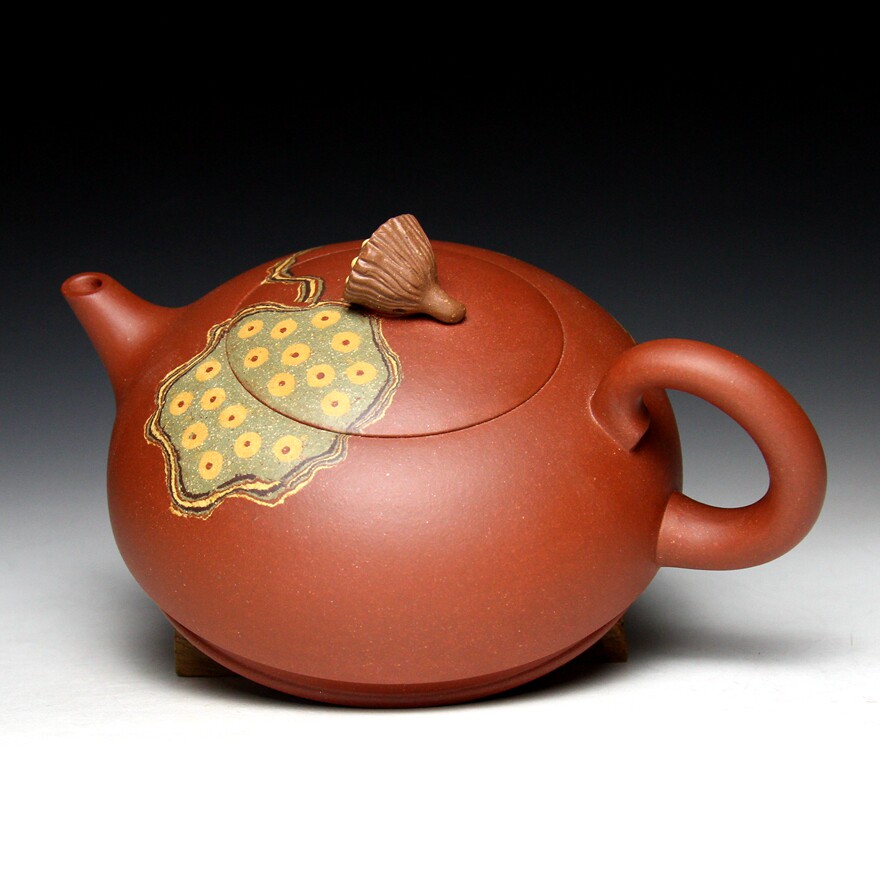 绞泥莲蓬壶 国家级工艺美术师 王泉林 清水泥 350cc