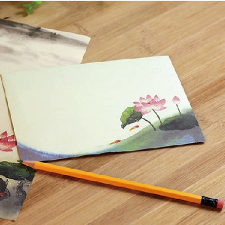 浪漫信封荷花唯美美中国风古风复古中式情书信封