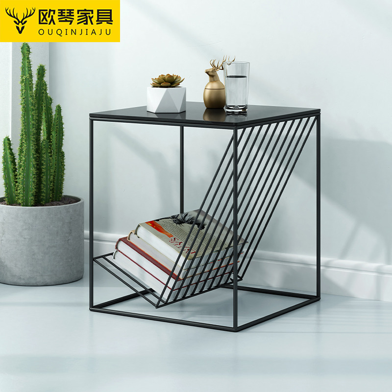 北欧黑色烤漆金属茶几铁艺床头柜边柜现代简约简易创意正方形茶几|ruв категории жилой мебели, несколько видов, чайный столик - от Buy2taobao.com для оказания профессиональной услуги покупки агента Taobao