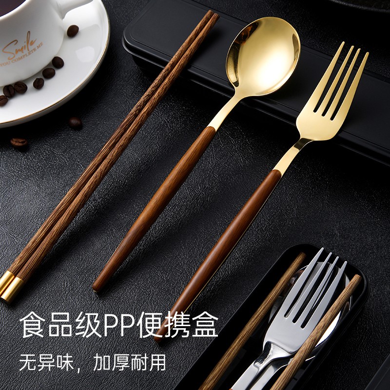 筷子勺子套装食品级不锈钢便携餐具学