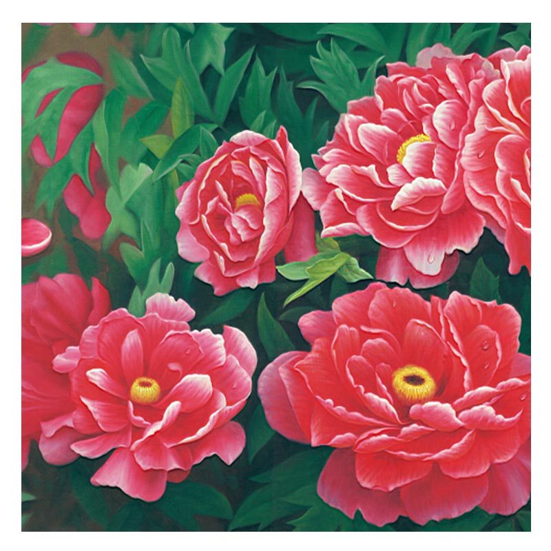 廖凤莲《大红花》布面油画 墨嘉文化