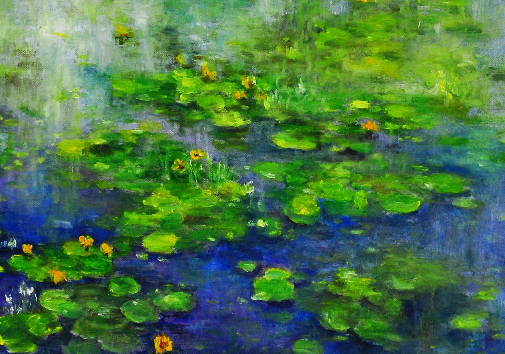 王春来《荷花塘》布面油画 墨嘉文化