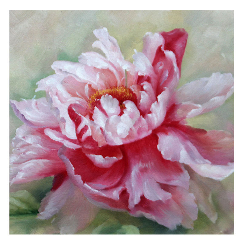 廖凤莲《盛开的牡丹》f06布面油画 墨嘉文化