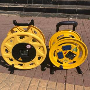 线绕线手拉电线盘绕器排插卷线轱辘电工收缩大50米移动式收纳架实