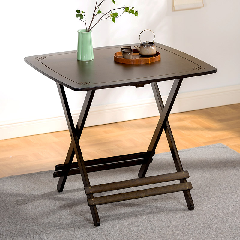小折叠方桌子简易家用正方形折叠桌阳台小茶几餐桌楠竹实木吃饭桌