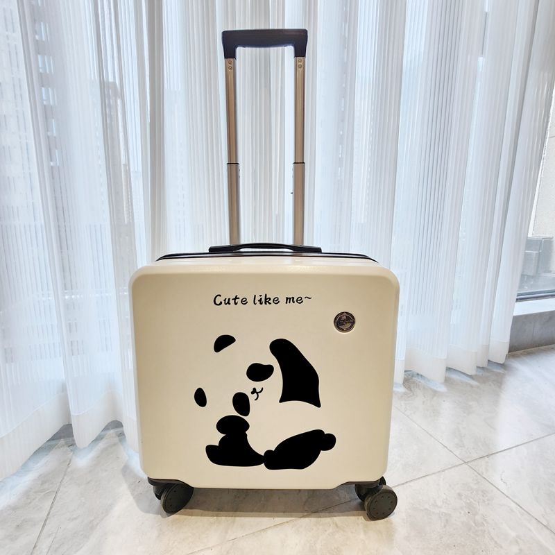 熊猫小18寸登机旅行箱卡通儿童行李箱新款拉杆箱轻便静音密码箱