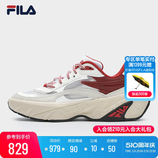 FILA 斐乐官方女鞋WARPDRIVE摩登运动鞋2024夏季新款鲨鳍鞋休闲鞋