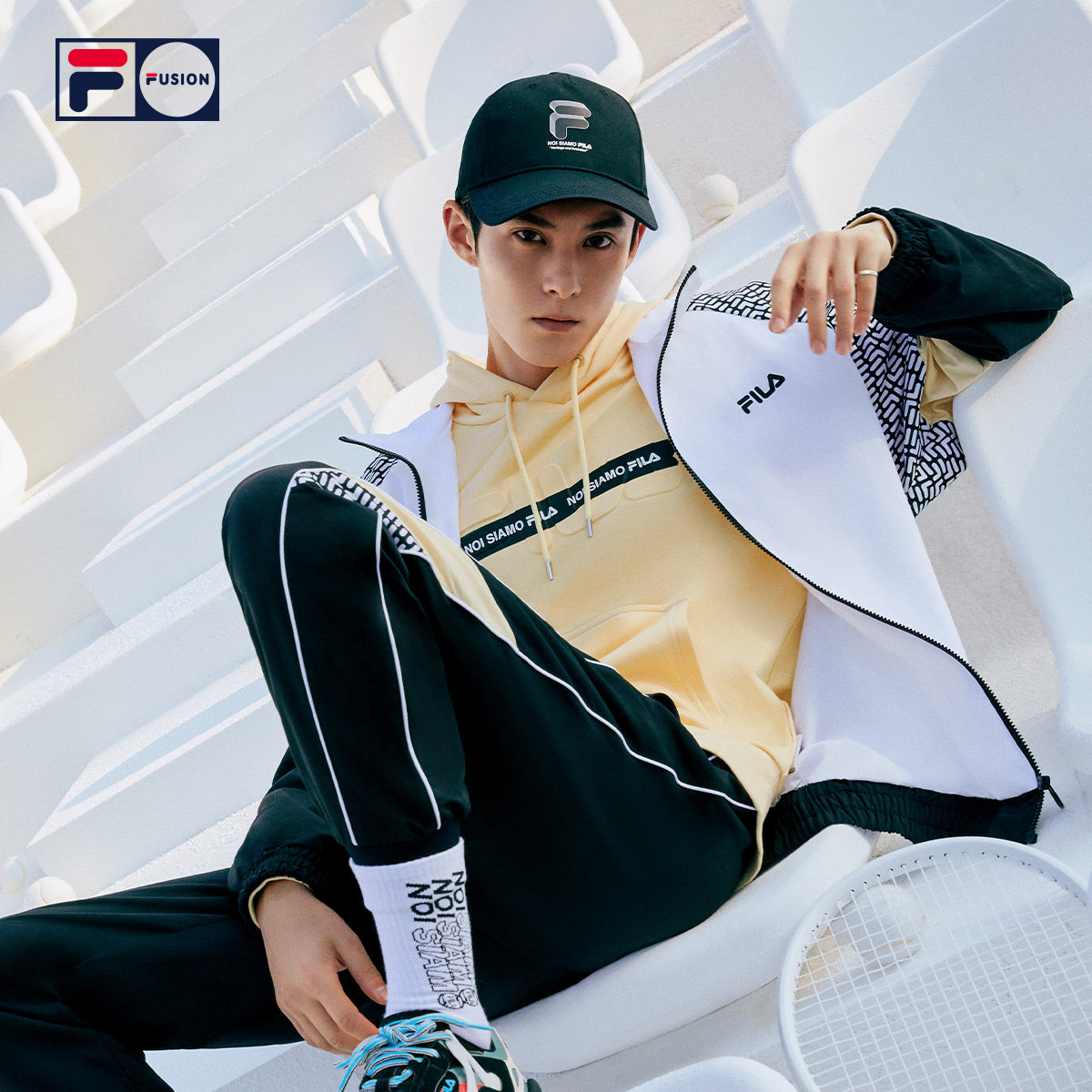 filafusion斐乐潮牌王鹤棣同款男运动外套2021春季新款运动茄克