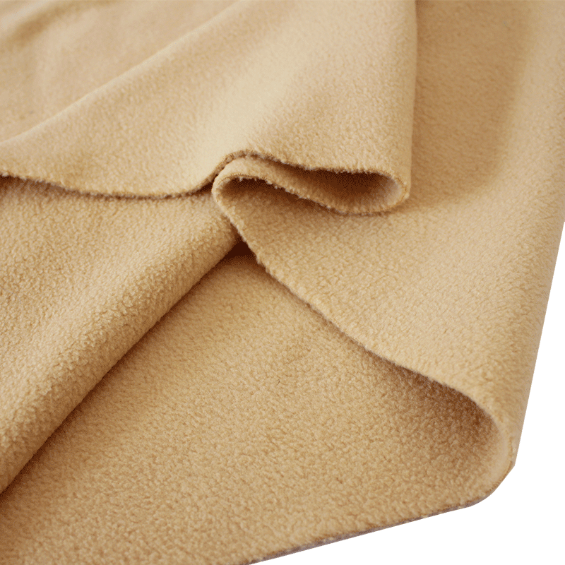 半米价 米黄色摇粒绒布料双面加厚抓绒卫衣服装面料儿童外套保暖