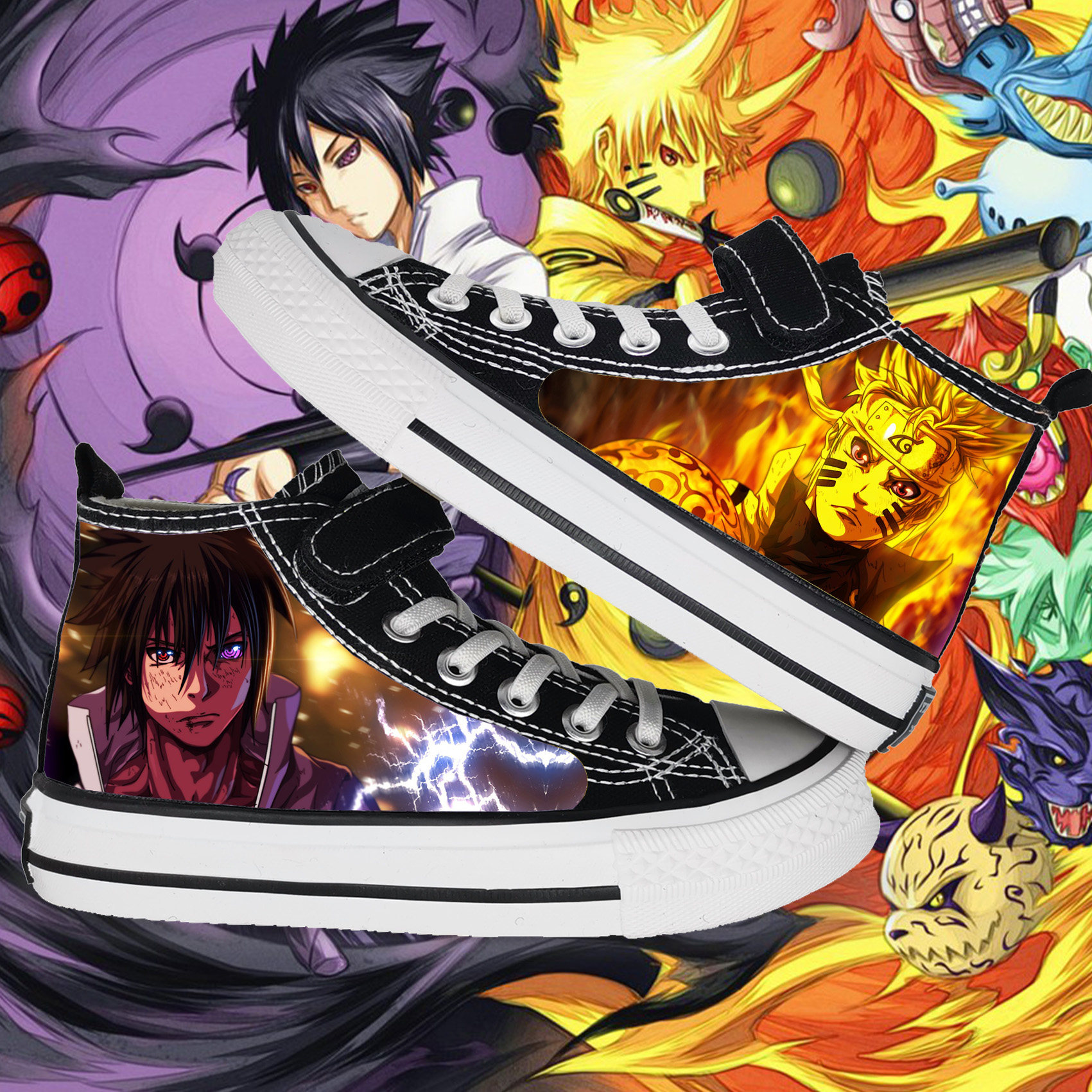 帆布鞋男高帮卡通动漫