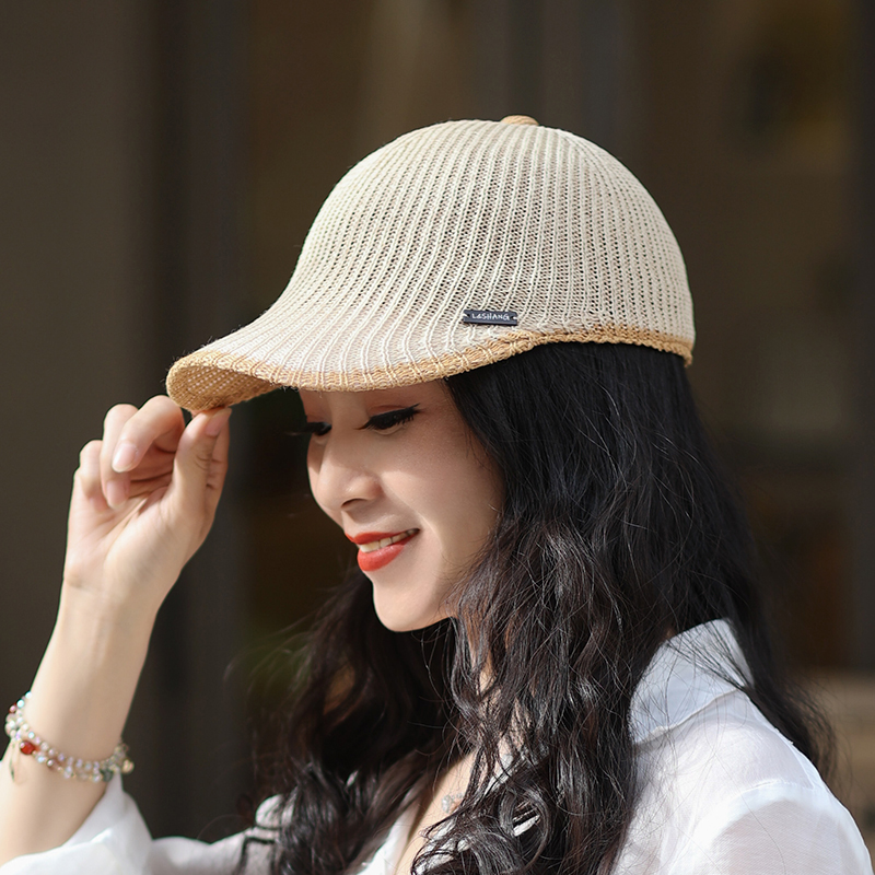帽子2021年爆款女鸭舌草帽夏防晒遮阳帽女士新款时尚洋气太阳凉帽