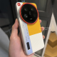 姜黄拼接撞色相机壳适用vivoX200S手机壳X200Ultra线条格纹不粘指纹X200Promini红线圈加高大孔电镀银男女套