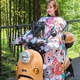 儿童亲子款电动摩托车挡风被冬季加绒加厚电瓶电车双人母子防风罩