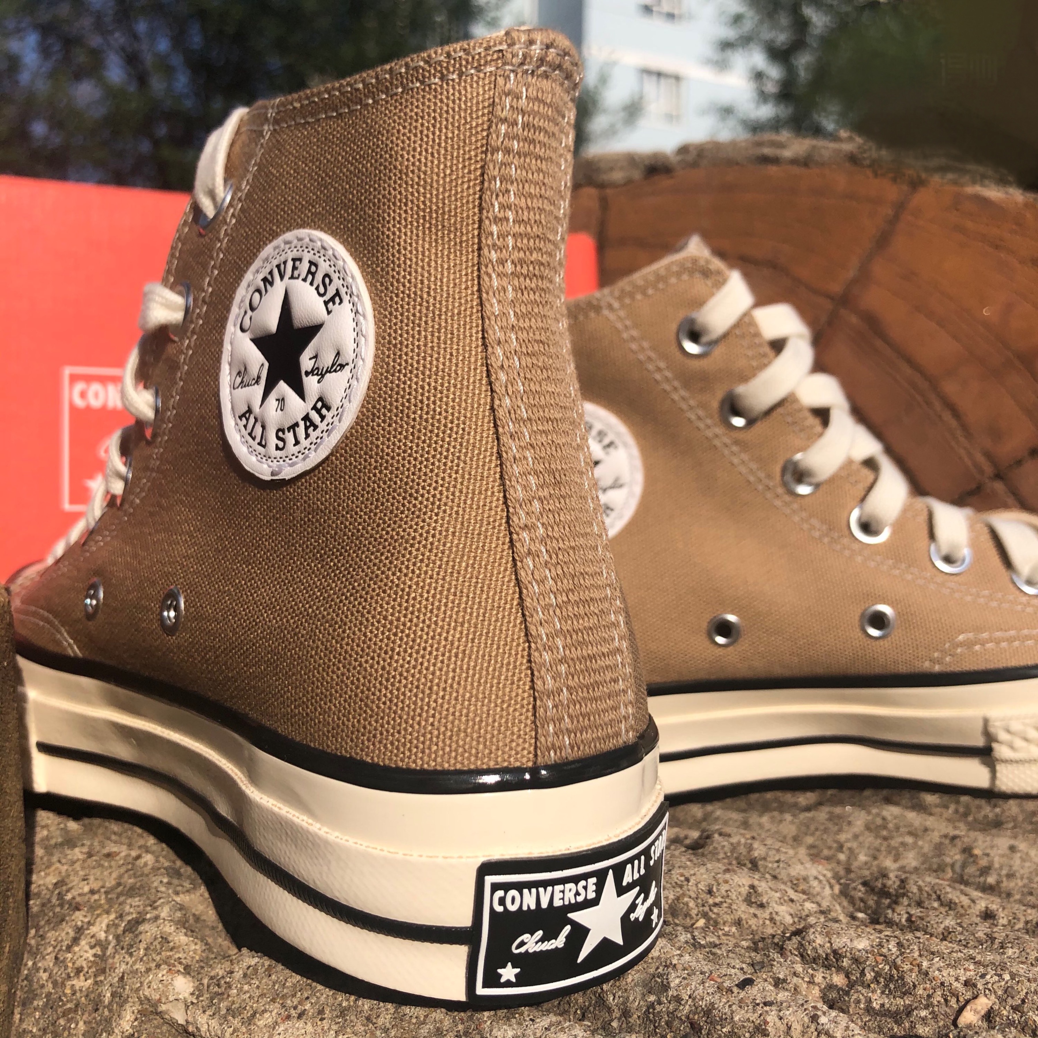 converse匡威1970s三星标奶茶卡其色帆布高帮休闲情侣