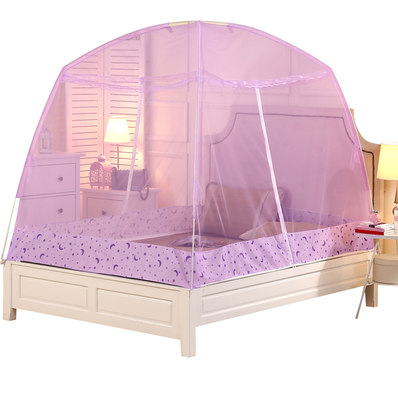 蒙古包蚊帐1.5m床免安装1.8米床双人家用拉链有底支架1.