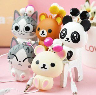 时尚创意卡通迷你LINE可爱自动伸缩入耳式手机电脑通用耳机