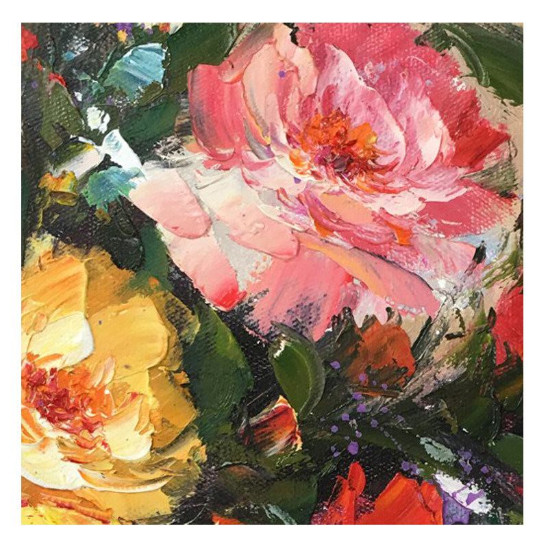 【双十二】田艾林《百花齐放》布面油画