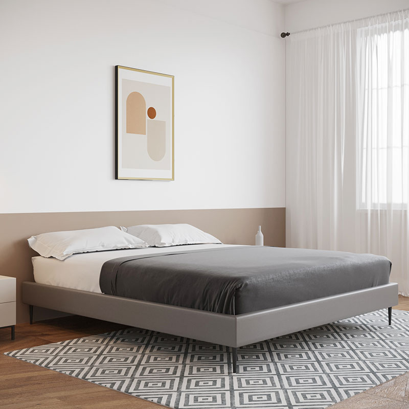 北欧简约无靠背床无床头储物床小户型可定制皮床床框复式二楼床