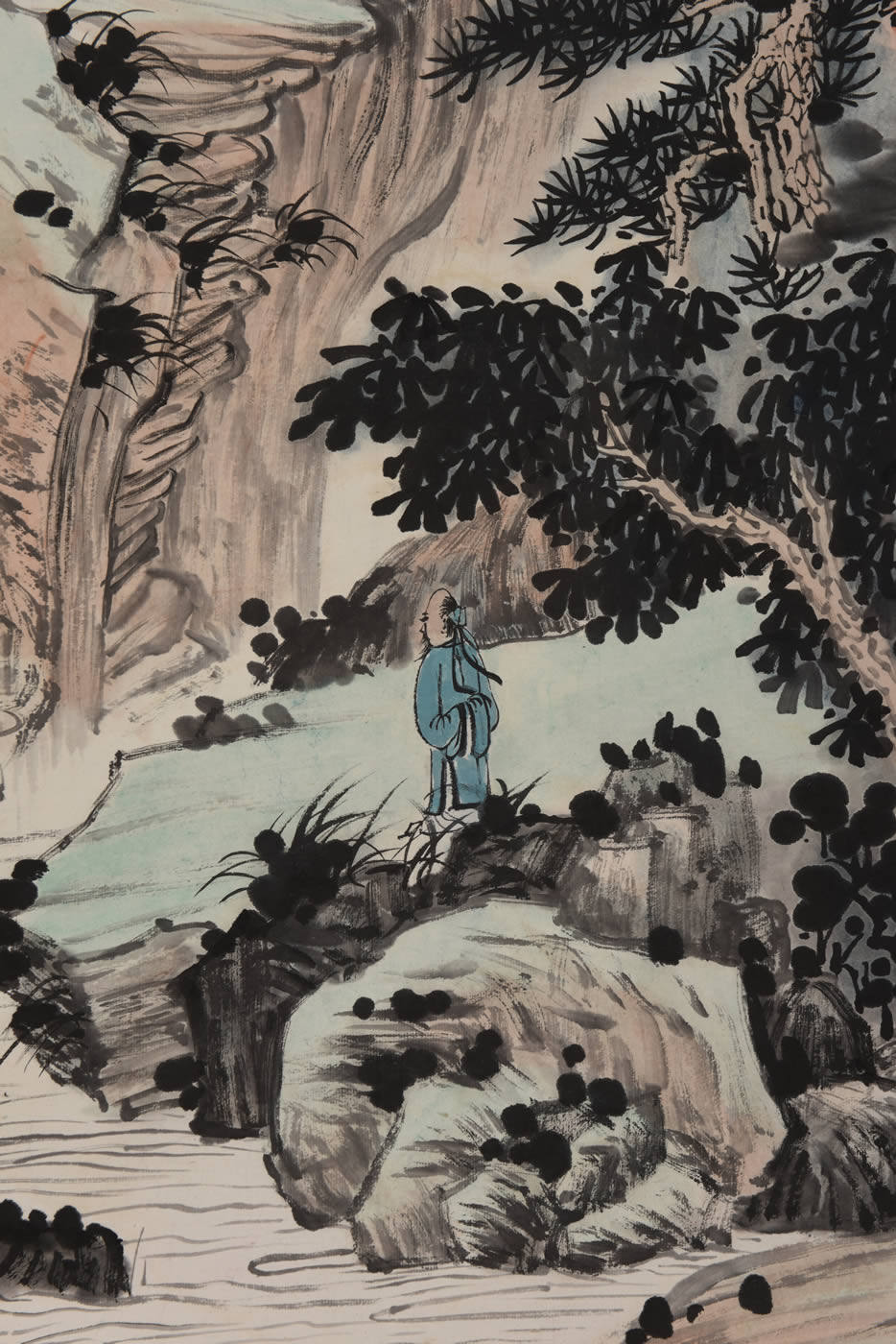 津门画家严六符弟子 徐建东作品 泉石图 1644