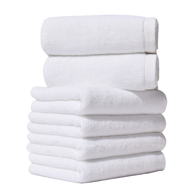 宾馆酒店用品毛巾全棉美容院足浴店吸水纯棉纯白色毛巾加厚不掉毛