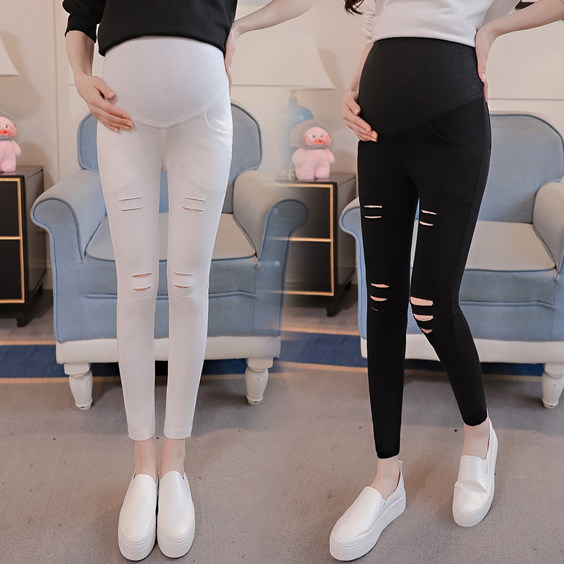 Maternity Pants 2020 Autumn new pattern hole Stomach lift Leggings summer Thin section Feet Pencil pants spring and autumn trousersin the Maternity/Maternal supplies/Nutrition , Maternity Pants/Prop belly pants, Pregnant women pencil pants category - from Buy2taobao.com to provide professional Taobao agent buy service