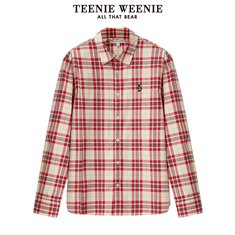 TeenieWeenie小熊2020春季新款女装格纹线条衬衫TTYC201122A